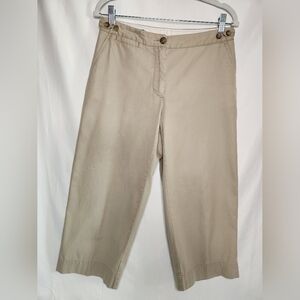 Lands' End 100% Cotton Khaki Capris Size 6 Petite